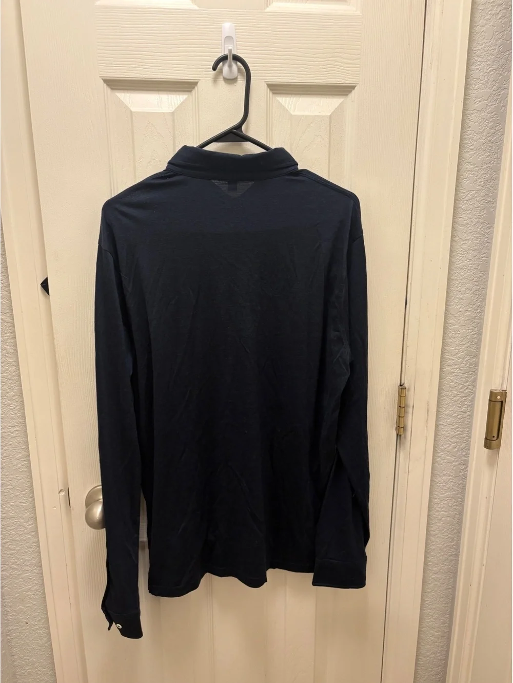 Peter Millar Crown Crafted Men's Wool Long Sleeve Polo Shirt Medium